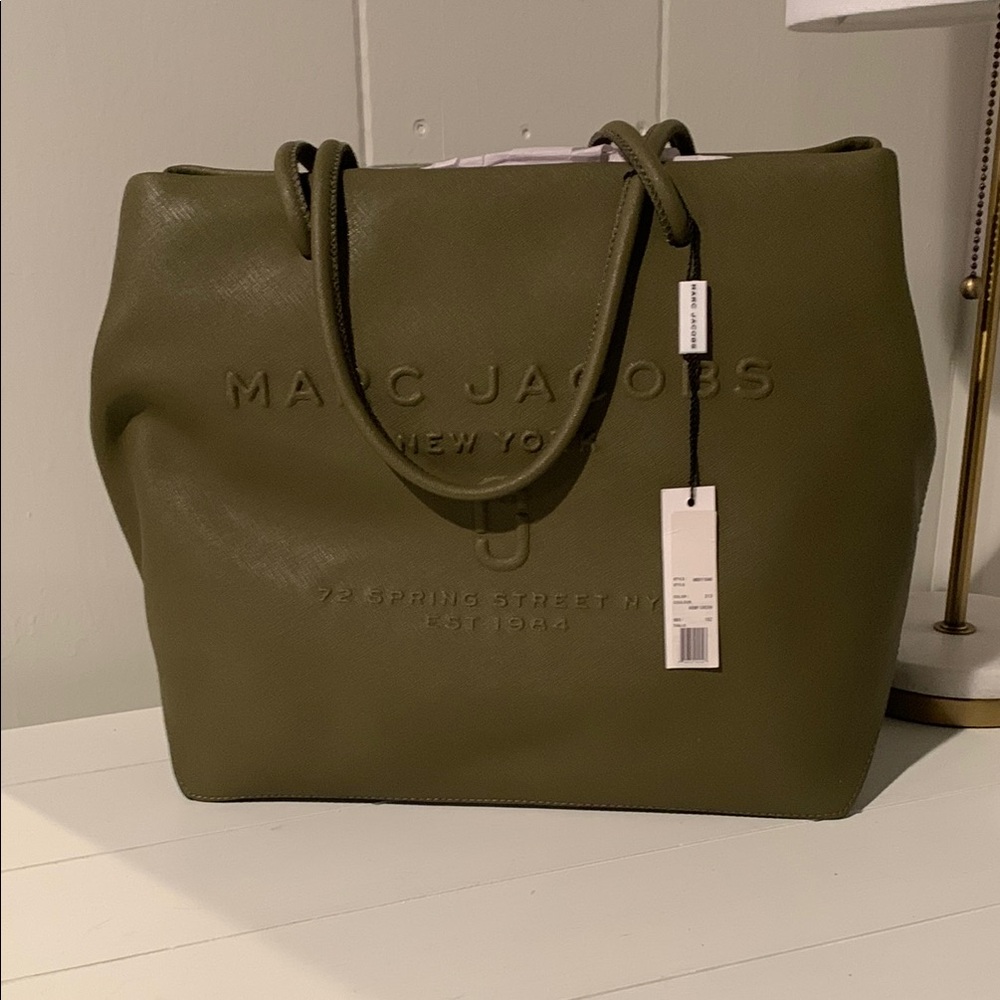Marc Jacobs The East West Tote Bag - Olive Green with dust bag